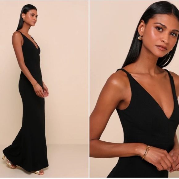 LULU's Prom Wedding Bridesmaid Special Event Classic Mermaid Maxi Dress NWOT - Picture 6 of 7